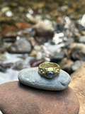 Gaia labradorite ring in solid brass