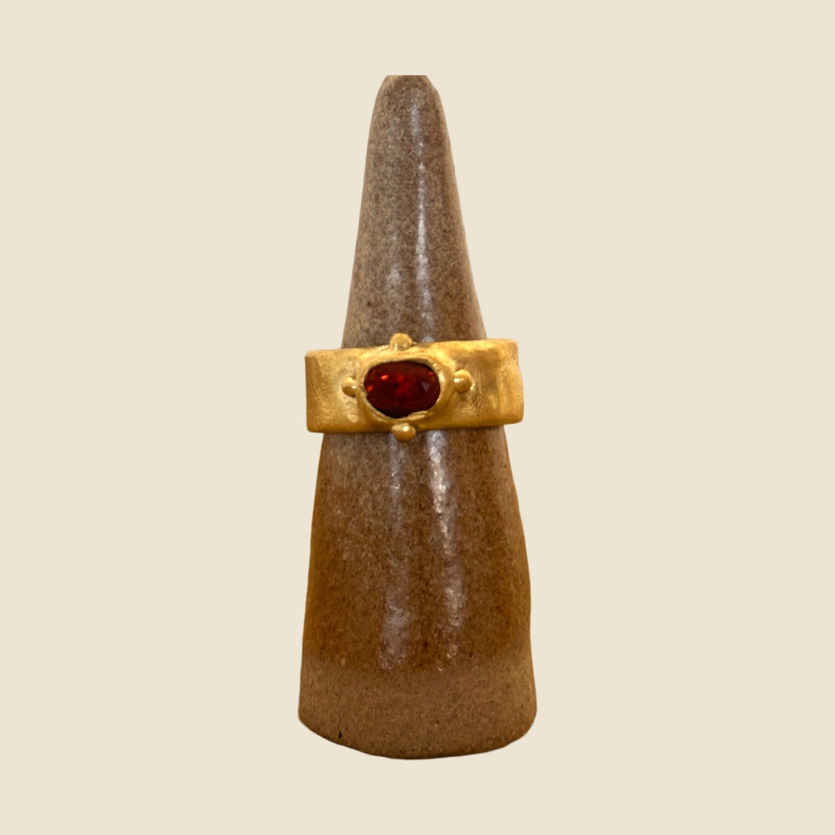 Aditya Hessonite ring on stand