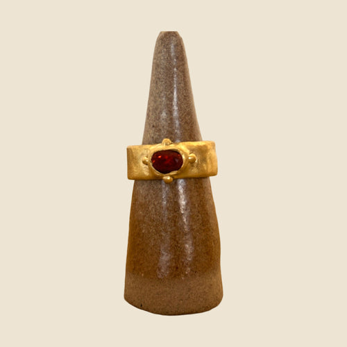 Aditya Hessonite ring on stand